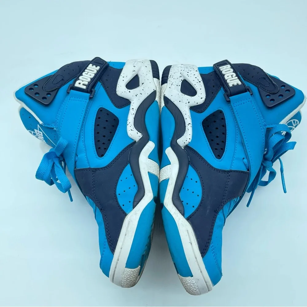 Patrick Ewing Shoes 10.5 Blue White Rogue Lace Up Athletic High Tops - Picture 4 of 13